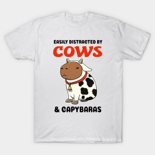 Easily Distracted by Cows and Capybaras T-Shirt